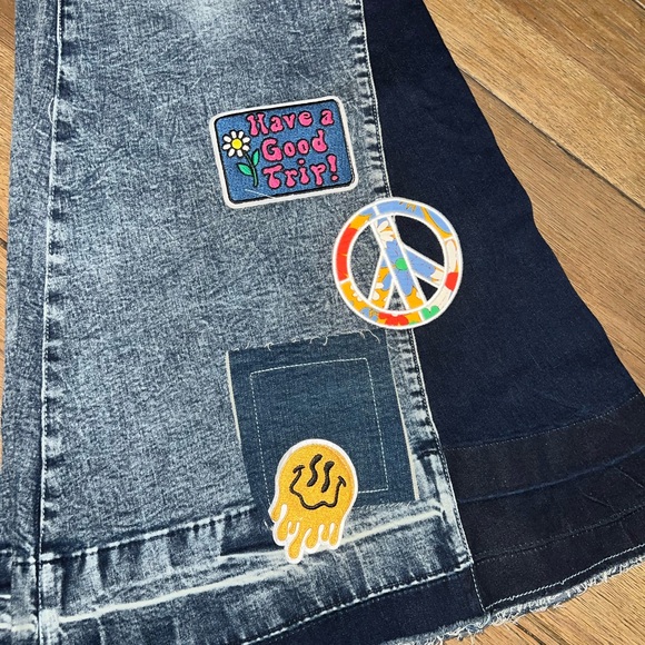 CURRENT MOOD BELL BOTTOM JEANS~ RETRO 1970”S SUPER CUTE RARE SIZE XXL FITS 12/13 - Picture 3 of 7